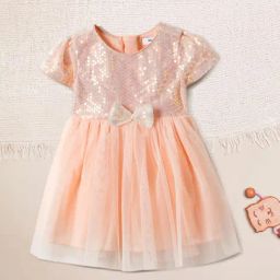 Nauti Nati Girls Pink Embellished Regular Fit Dress-picture-20