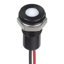 RS PRO White Panel Mount Indicator 1.8-3.3V DC, Mounting Hole Size 8 mm, Termination Type Lead Wires, IP Rating IP67, Model No 1329147-3