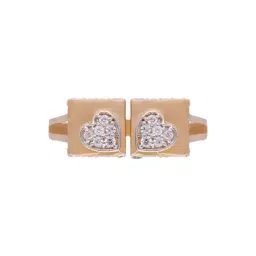 C. Krishniah Chetty Group 18k Charming Pure Gold Dual Heart Ring for Women-picture-40