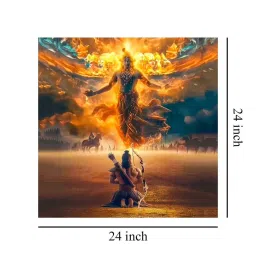 999Store Multicolor Canvas Wrapped Painting Of Krishna In Divine Form image 5