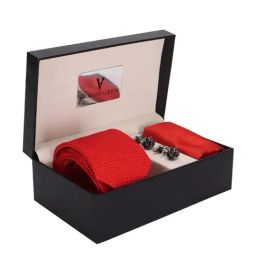 Van Heusen Red Acrylic Tie with Pocket Square & Cufflink-image-73