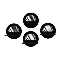 RANDOM Set of 4 Black MDF Basic Wall Shelf image 3