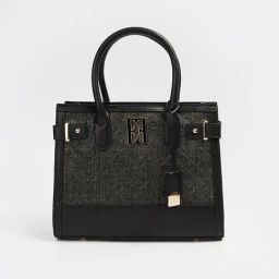 Elle Black Textured Handbag-20
