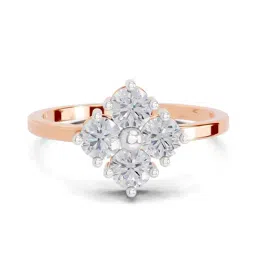 Sparkles 14k (585) Rose Gold Lab Grown Diamond 0.76 CT Starflower promise Ring-picture-36