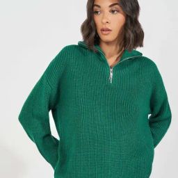 Styli Green Plain Sweater-image-73