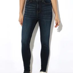 Only Dark Blue Cotton Skinny Fit High Rise Jeans-picture-19