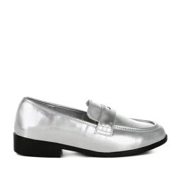 London Rag Women's Silver Casual Loafers-image-90