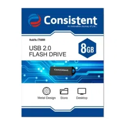 Consistent 8 GB USB 2.0 Silver Pen Drive, CTP10008-33