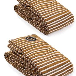 Saral Home Gold Polyester Stripe Curtain-17