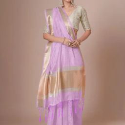 Saree Mall Mauve Chiffon Self Saree with Blouse Piece-image-54