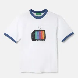 United Colors of Benetton Kids White Printed T-Shirt-picture-9