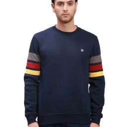 ColorPlus Blue Tailored Fit Striped Sweatshirt-picture-35