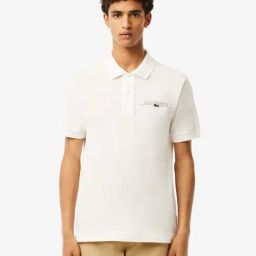 Lacoste White Classic Fit Embroidered Polo T-Shirt-image-44