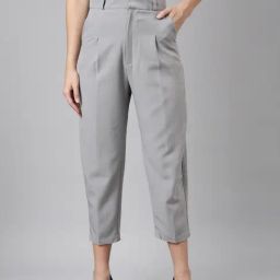 SHOWOFF Grey Regular Fit Trousers-1