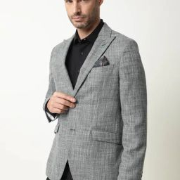 Rare Rabbit Green Tailored Fit Solid Blazer-image-61