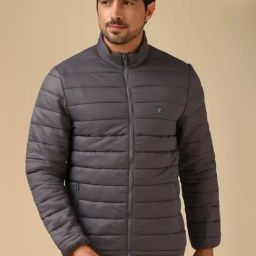 Van Heusen Grey Regular Fit Quilted Jacket-image-51