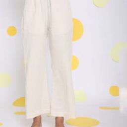 KAORI BY SHREYA AGARWAL Off White Linen Solid Pants-image-23
