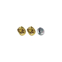 Dynamic Retail Global Set of 3 Ring for Men, Gold-Silver Alloy Ring ()-picture-41