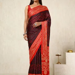 Soch Bandhani Pure Crepe Bandhani Saree-1
