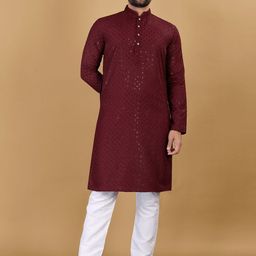 CHARLOTTE GRACIOUS Men Embroidered Sequinned Kurta-picture-32