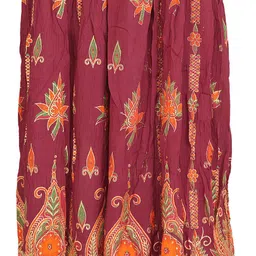 Exotic India Printed Pure Cotton A-Line Maxi Skirts-image-22