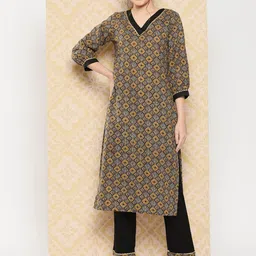 KALINI Women Printed Regular Pure Cotton Kurta with Trousers-image-51