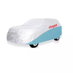 Elegant White & Blue Water Resistant Car Body Cover for Maruti Suzuki Alto LX-image-23
