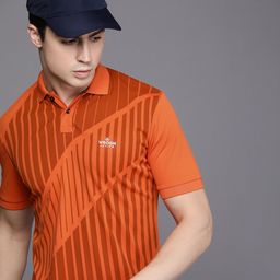 WROGN ACTIVE Striped Polo Collar Dry-Pro Slim Fit T-shirt-image-7