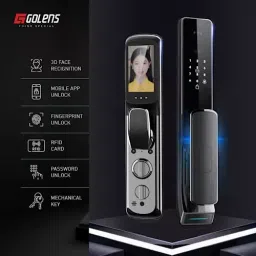GOLENS Luxury Digital Door Lock 3D Face ID Video Intercom Biometric Lock, X96 image 2