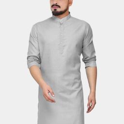 ANUJ FASHION Men Grey Solid Kurta-picture-37