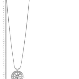 Sangria Silver-Plated Circular Shaped Metal Minimal Oxidised Pendant With Chain image 5