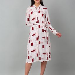 Cantabil Women Printed A-Line Midi Dress-image-6
