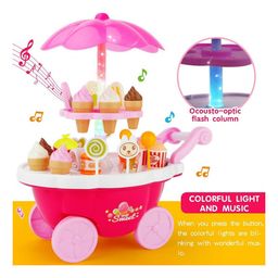 YAMAMA Ice Cream Candy Toy Cart Play Set with Music & Light For Kids Multicolor- 39 Pieces-5