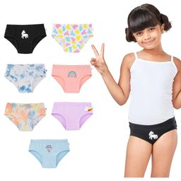 Plan B Pack Of 7 Clouds & Unicorn  Printed Panties -Multi Colour-image-46