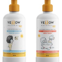 Yellow Naturals Curly Hair Shampoo and Hydrating Body Wash Combo for Kids (4-12 Years) - Pack of 2-18