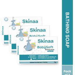 Skinaa Babysoft Gentle Cleansing Bathing Soap, Enriched with Goodness of Almond Oil, Glycerin- Pack-3-image-4