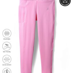 Pine Active Knit Full Length Premium Ultra Comfort Super Stretch Aero Soft Solid Color Leggings - Pink-image-84