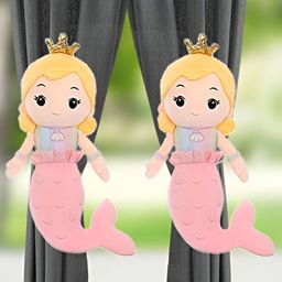 Tickles 2 Pcs Mermaid Soft Doll Stuffed Plush Hanging Toy For Kids Boys & Girls Home Decoration (Size: 30 cm, Color: Pink)-18