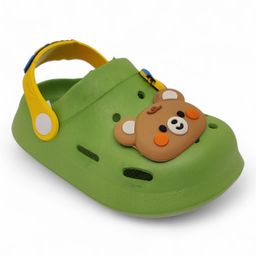 Lil Lollipop Teddy Bear & Bee Applique Anti Slip Perforated Slingback Clogs - Green-picture-16