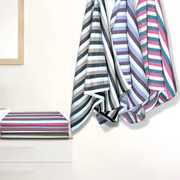 Aura Violet & Pink 5 Striped Cotton 210 GSM Bath Towel-12