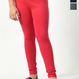 KAYU Girls Pack Of 3 Solid Ankle-Length Lenggings-image-25