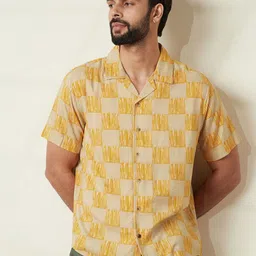 WROGN Men Comfort Fit Cuban Collar Checked Casual Shirt-image-40