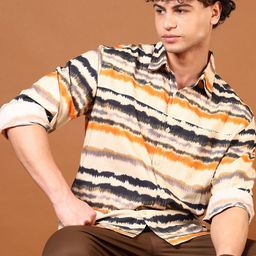 LIMEROAD Men Striped Casual Cotton Shirt-image-33