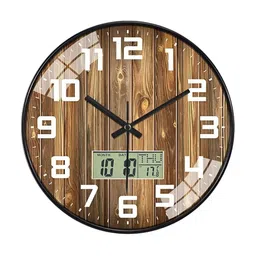 M T BROTHERS Brown & White Printed Contemporary Wall Clock-5