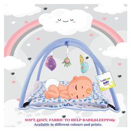Toddylon New Born Baby Bedding Set Mattress with Mosquito Net & Sleeping Bag Combo - Blue image 3