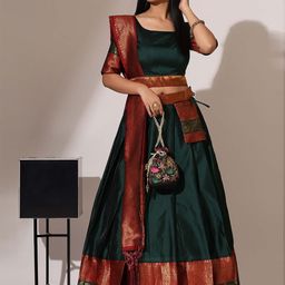 Fabcartz Semi-Stitched Lehenga & Unstitched Blouse With Dupatta-picture-22