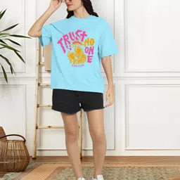 AUSK Women Typography Print Oversized T-shirt-image-49