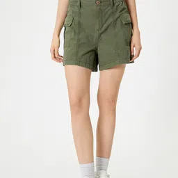 Koton Women Checked Technology Shorts-image-88