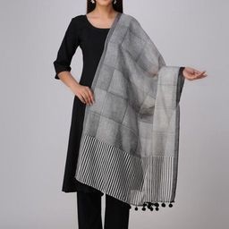 Banana Labs Geometric Printed Cotton Dupatta-picture-4