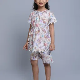 Little Clothings Girls Floral Printed Organic Cotton Nightsuit-picture-15